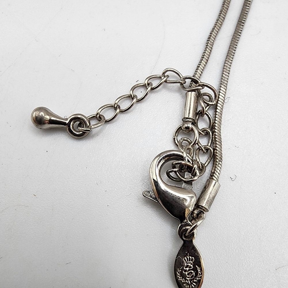 Premier Designs Lariat Abstract Heart Cross Silver Tone Necklace Adjustable 18" - Picture 6 of 7